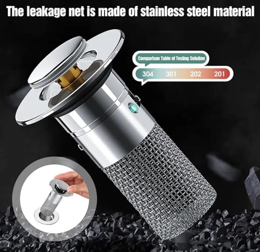 Set di 2 tappi per lavabo con raccoglicapelli, filtro di scarico pop-up in acciaio inox con cestello filtro rimovibile