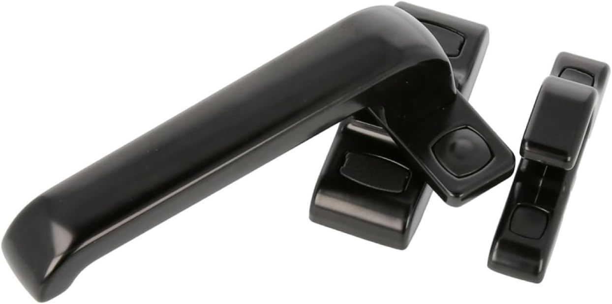 Maniglia di bloccaggio per porte e finestre mod. GAMMA - 122 x 70 mm - Rosetta - Sinistra - Porte interne e finestre - Senza Quadriletto - Alluminio Nero