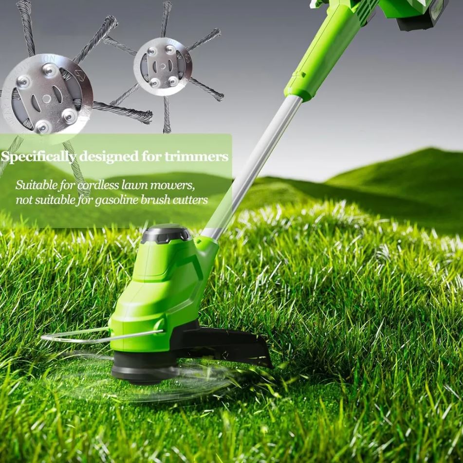 2 Pieces Steel Wire Weed Trimmer Head, Weed Brush for Lawn Mower, Brush Cutter Accessories