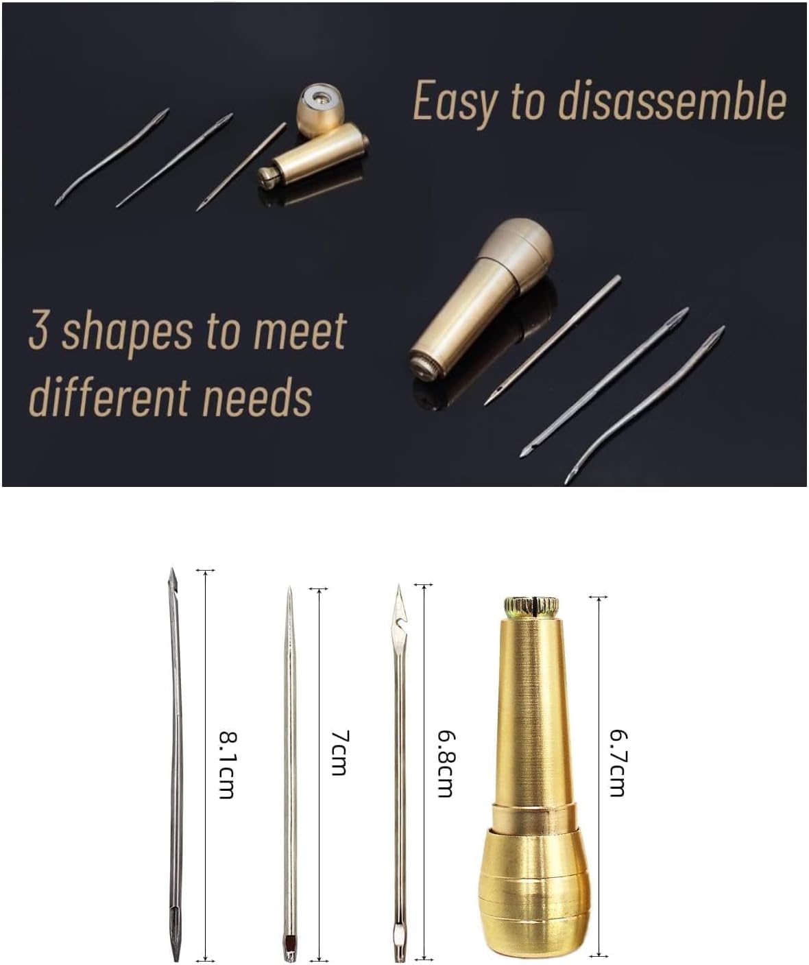 Copper Shoe Repair Holder Cobbler Tools Needle Set for Shoe Sewing