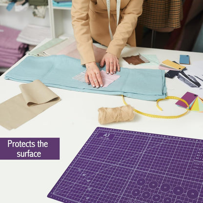 Professional Cutting Mat A3 Pink and Lilac Perfect for Patchwork, Sewing and Crafts Self-Healing 45x30 cm
