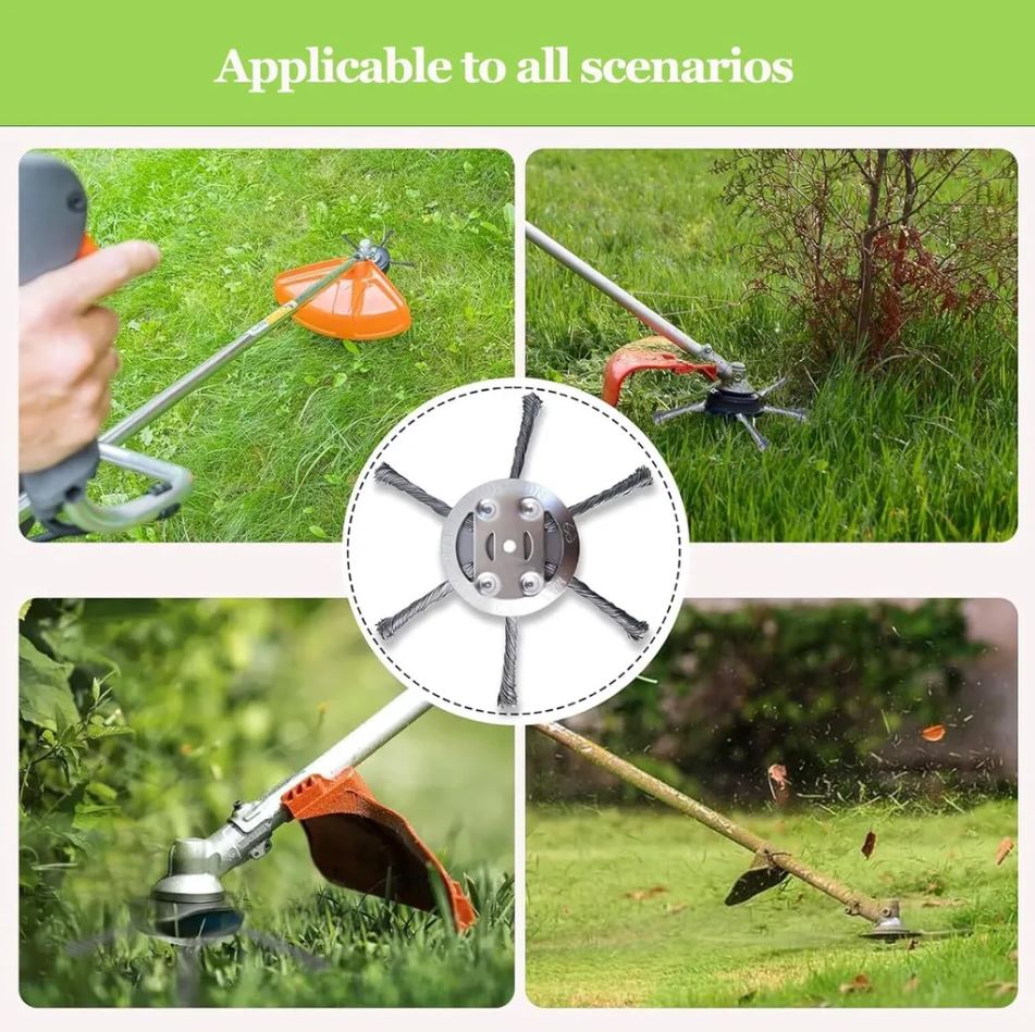 2 Piezas Alambre de Acero Recortadora, Cepillo Desbrozador Para Recortadora de Césped, Accesorios Desbrozadora