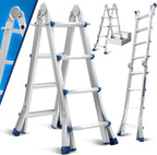 Scala multiuso da 402 cm, gradini 4 x 4, scala telescopica 3 in 1, scala in alluminio, scala pieghevole, scala pieghevole su entrambi i lati e scala
