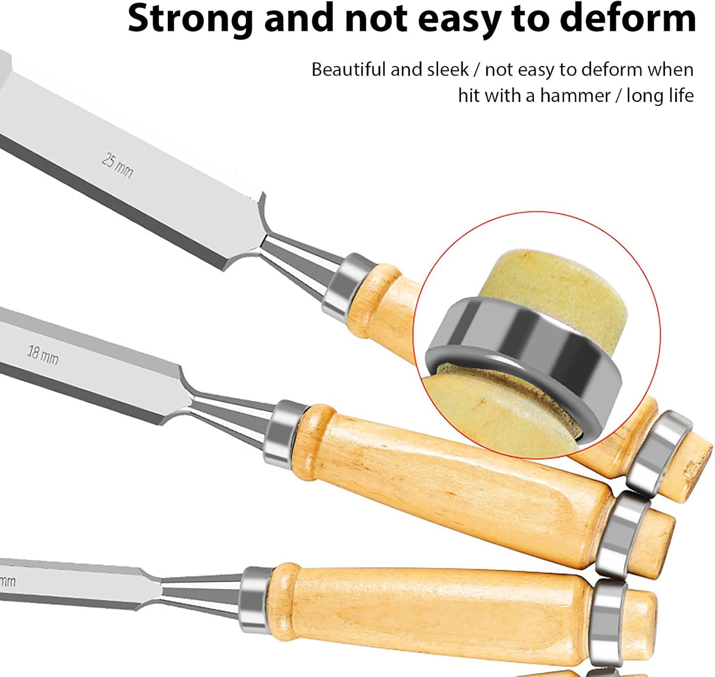 Wood chisel set with ergonomic handle, high hardness - woodworking tools for precise carving and furniture making