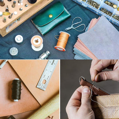 32 pcs leather sewing tools, DIY tool, waxed thread, leather repair tools set for sewing leather, upholstery, carpets